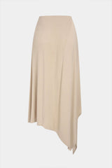 Solid Asymmetrical Ruched Skirt