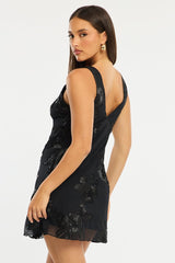 Black A Line Mini Dress Sleeveless