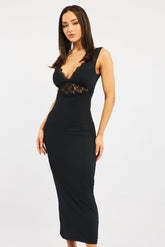 Black Bodycon Dress Sleeveless Mesh