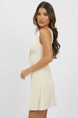 Beige Mini Dress Cut Out