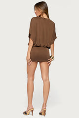 Jella Plunge V Neck Mini Dress