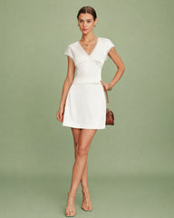 Apricot Lace Zipper Satin Mini Skirt