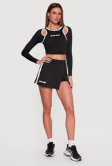 Active Mode Graphic Faux Wrap Front Skort
