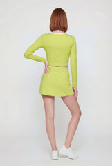Active Mode Graphic Faux Wrap Front Skort