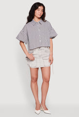 Acid Wash Cargo Skirt