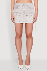 Acid Wash Cargo Skirt
