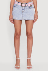 Almost Famous Belted Denim Mini Skirt