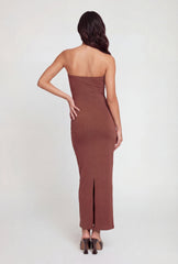 Back Slit Tube Maxi Dress