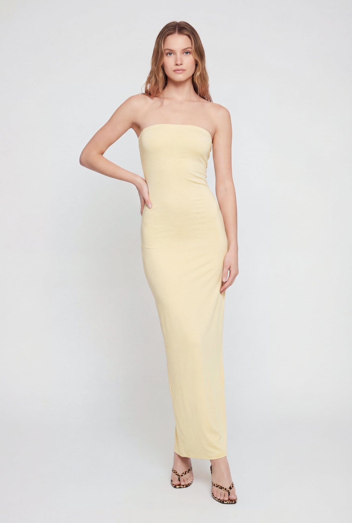 Back Slit Tube Maxi Dress