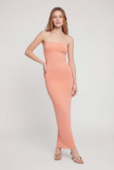 Back Slit Tube Maxi Dress