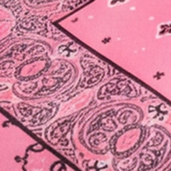Bandana Print Side Slit Keyhole Back Maxi Dress