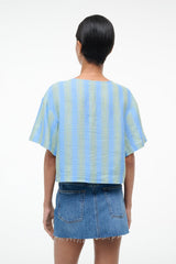 Ava Linen Top | Seaport Stripe