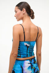 Cleo Mesh Tankini Top | Blue Haze Multi