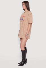 Acid Wash Graphic T-Shirt Dress