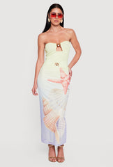 Almost Famous Starfish and Seashell Print Maxi Dress