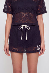 Almost Famous Lace Drawstring Waist Graphic Skort