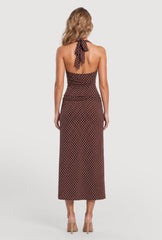 Almost Famous Polka Dot Halter Top and Skirt Set
