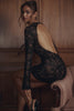 Aurielle Black Hand Embellished Beaded Lace Backless Mini Dress - Limited Edition