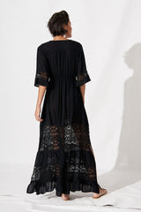Boheme Dress in Black Swiss Dot