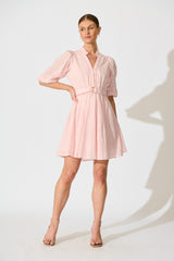 Ashlan Dress in Pink Floral Broderie Cotton