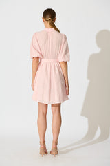 Ashlan Dress in Pink Floral Broderie Cotton