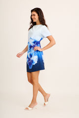 Carmen Dress in Blue Floral