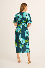 Carlo Maxi Dress in Emerald Floral Linen Blend