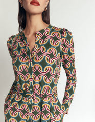 Honor Column Jersey Midi Dress-Duffle Bag, Geo Parade