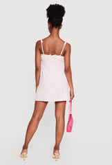 3D Floral Applique Sleeveless Mini Dress
