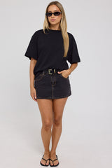 Abrand 99 Low Mini Skirt Cara Contrast Stitch