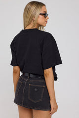 Abrand 99 Low Mini Skirt Cara Contrast Stitch
