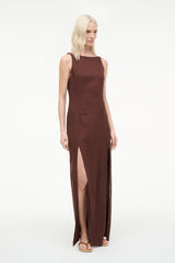 Costa Linen Dress | Dark Oak