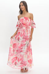 Nanjing Ruffle Maxi Dress Orange
