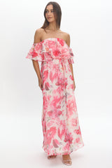 Nanjing Ruffle Maxi Dress Orange