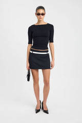 Ariel Contrast Mini Skirt