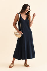 Aspen Navy Pocket Sleeveless Dress