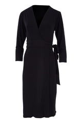 Belle Basic Wrap Dress - Black