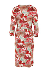 Belle Print Dress With Ruched Sleeves - Rustfloral