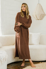 Cool Order Balloon Sleeve Dress - Rust