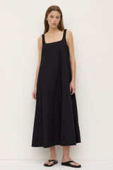 Becca Black Cotton Sleeveless Maxi Dress