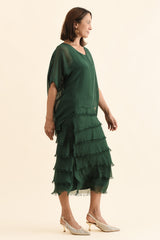 Britt Green Silk Layer Dress