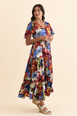 Butler Orange Garden Tie Maxi Dress