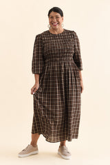 Coco Chocolate Check Cotton Dress