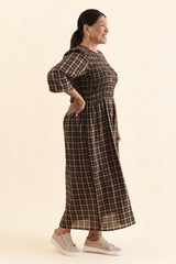 Coco Chocolate Check Cotton Dress