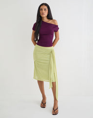 Meidina Midi Skirt in Mesh Pistachio