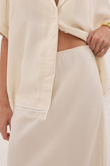 ANDREA SANDSTONE CUPRO LACE MIDI SKIRT