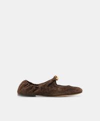 CORNEL FLATS DK BROWN SUEDE