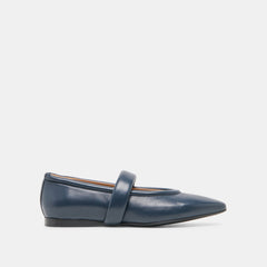 FERA BALLET FLATS NAVY LEATHER