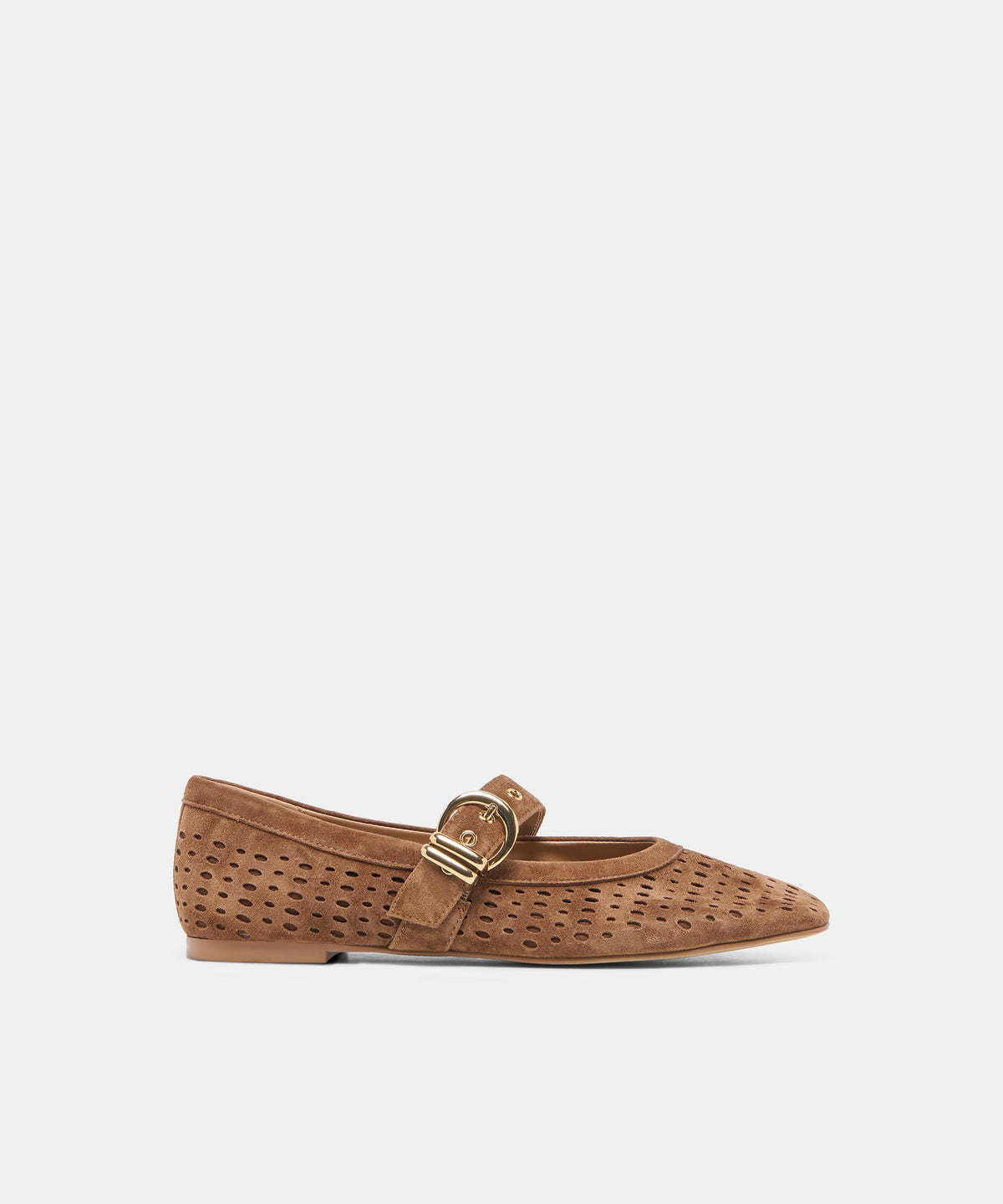 MIKELA BALLET FLATS COCOA PERFORATED SUEDE
