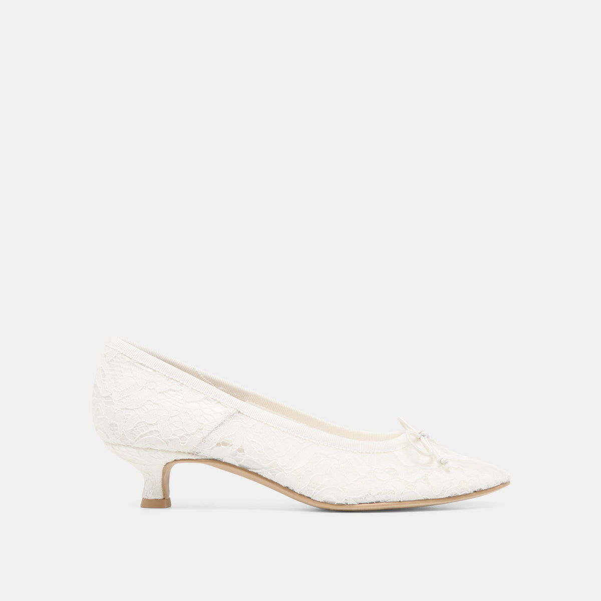 DAWSEN LACE HEELS TRUE WHITE LACE